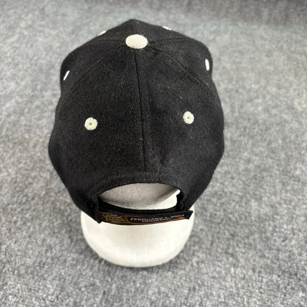 Vintage NFL Super Bowl XXXVIII Hat Black Houston 2004 Strapback Football Cap Y2K